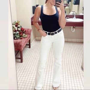 NWOT ZARA High Waist Flare White Jeans